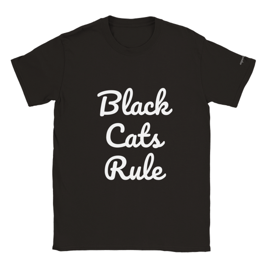 wopodom Unisex T-shirt met ronde hals BLACK CATS RULE (W)