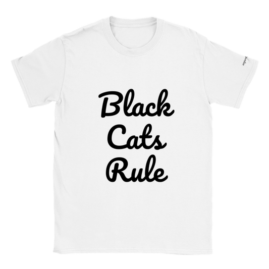 wopodom Unisex T-shirt met ronde hals BLACK CATS RULE (B)