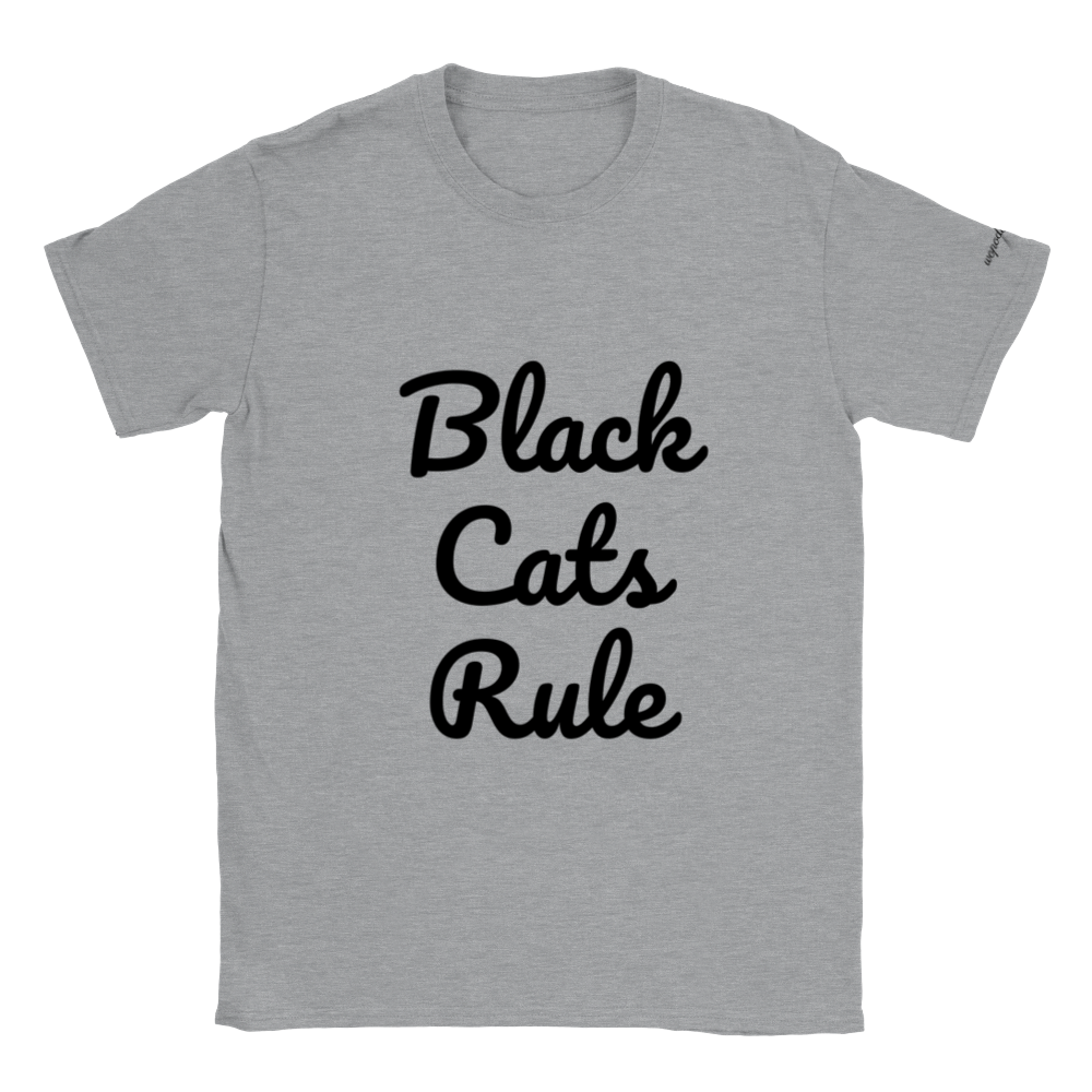 wopodom Unisex T-shirt met ronde hals BLACK CATS RULE (B)
