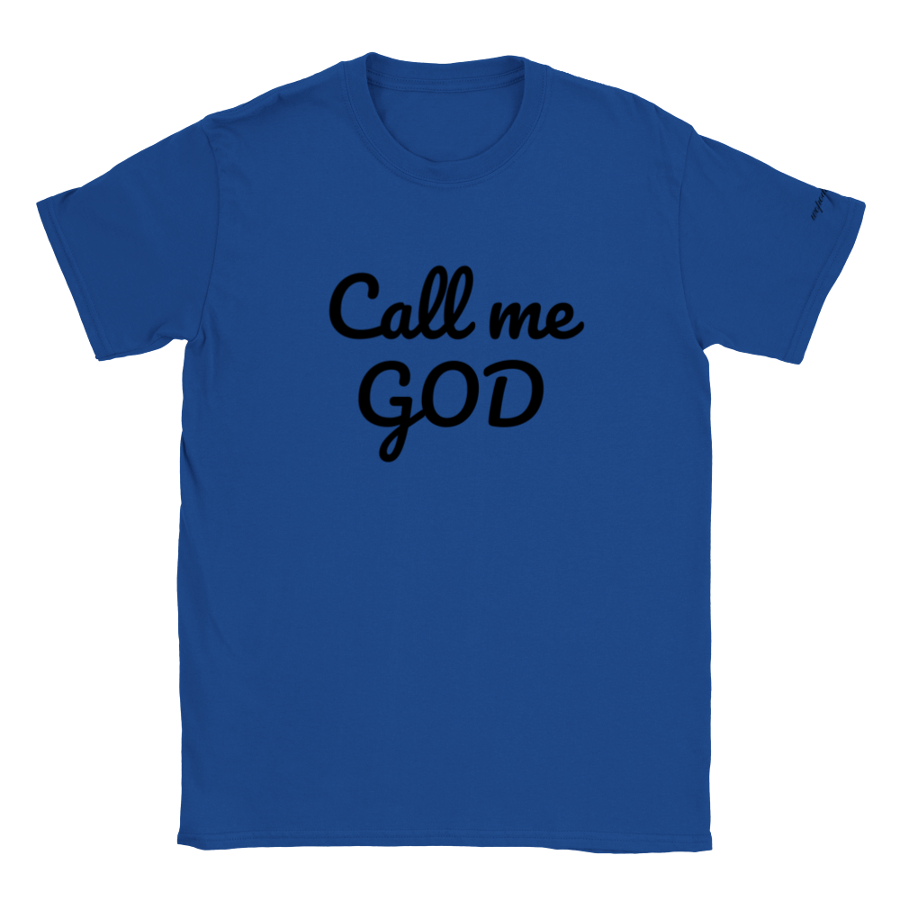 wopodom Unisex T-shirt met ronde hals CALL ME GOD